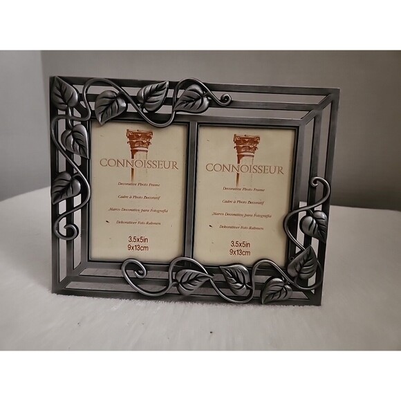 Connoisseur 3.5x5" Double Frame Decorative Pewter Frame - Picture 3 of 5